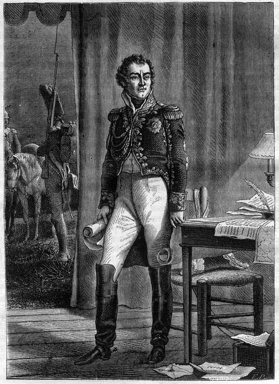 Alexandre Berthier (1753-1815), prins av Neuchatel og marskalk av Frankrike (gravering) - Portrett av Louis Alexandre (Louis-Alexandre) Berthier (1753-1815), prins av Neuchatel, marskalk av Frankrike - i "Histoire de l