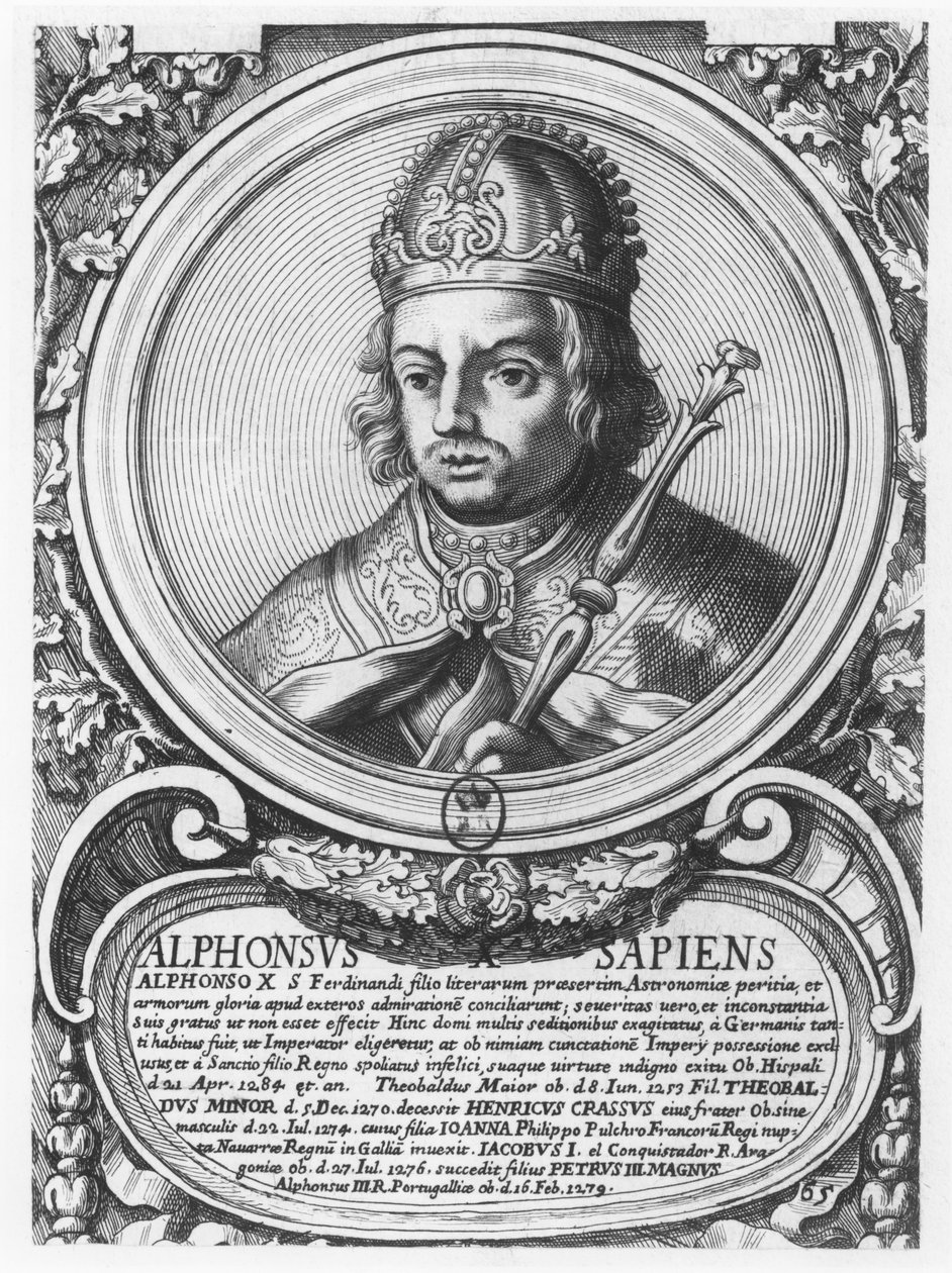 Alfonso X, the Wise (engraving) av French School