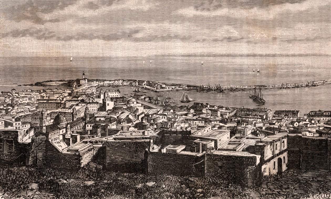 Alger - Alger - Algerie - gravering i "La France illustree: geography, history, administration statistique" av V.A. Malt-brun. 1884 av French School