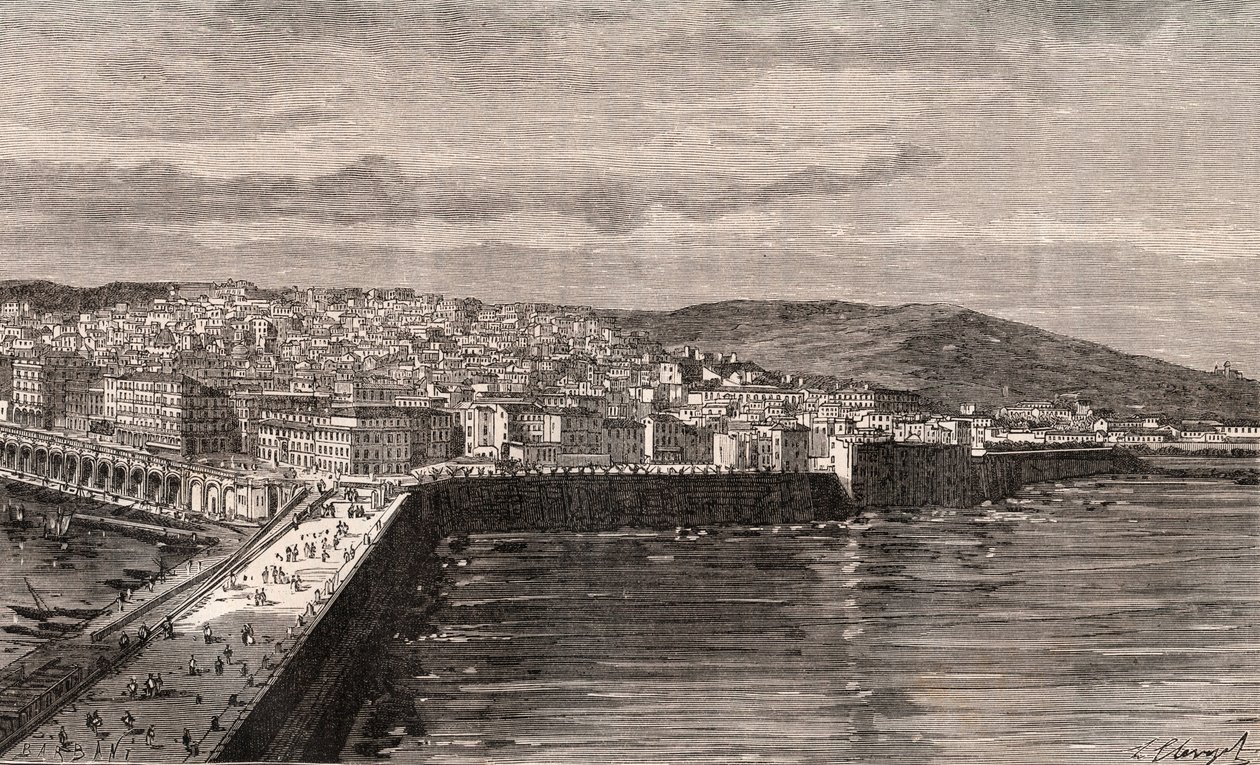 Alger - Alger - Algerie - gravering i "La France illustree: geography, history, administration statistique" av V.A. Malt-brun. 1884 av French School