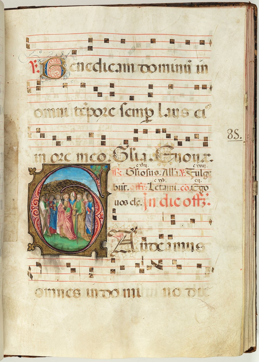 All Saints, Gradual f.85 (blekk, tempera og bladgull på pergament) av French School