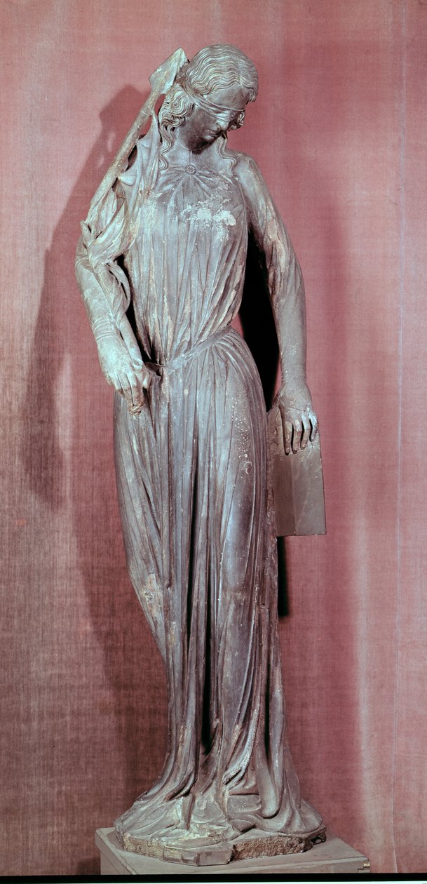 Allegorisk figur av synagogen, fra den sørlige transeptportalen til katedralen i Strasbourg, ca. 1230 (se også 177966) av French School