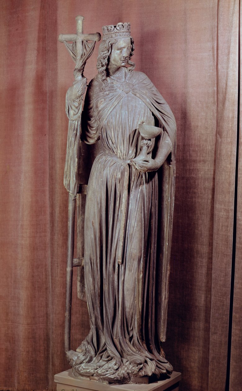 Allegorisk figur av kirken som holder en kalk og labarum, ca. 1230 (detalj) av French School