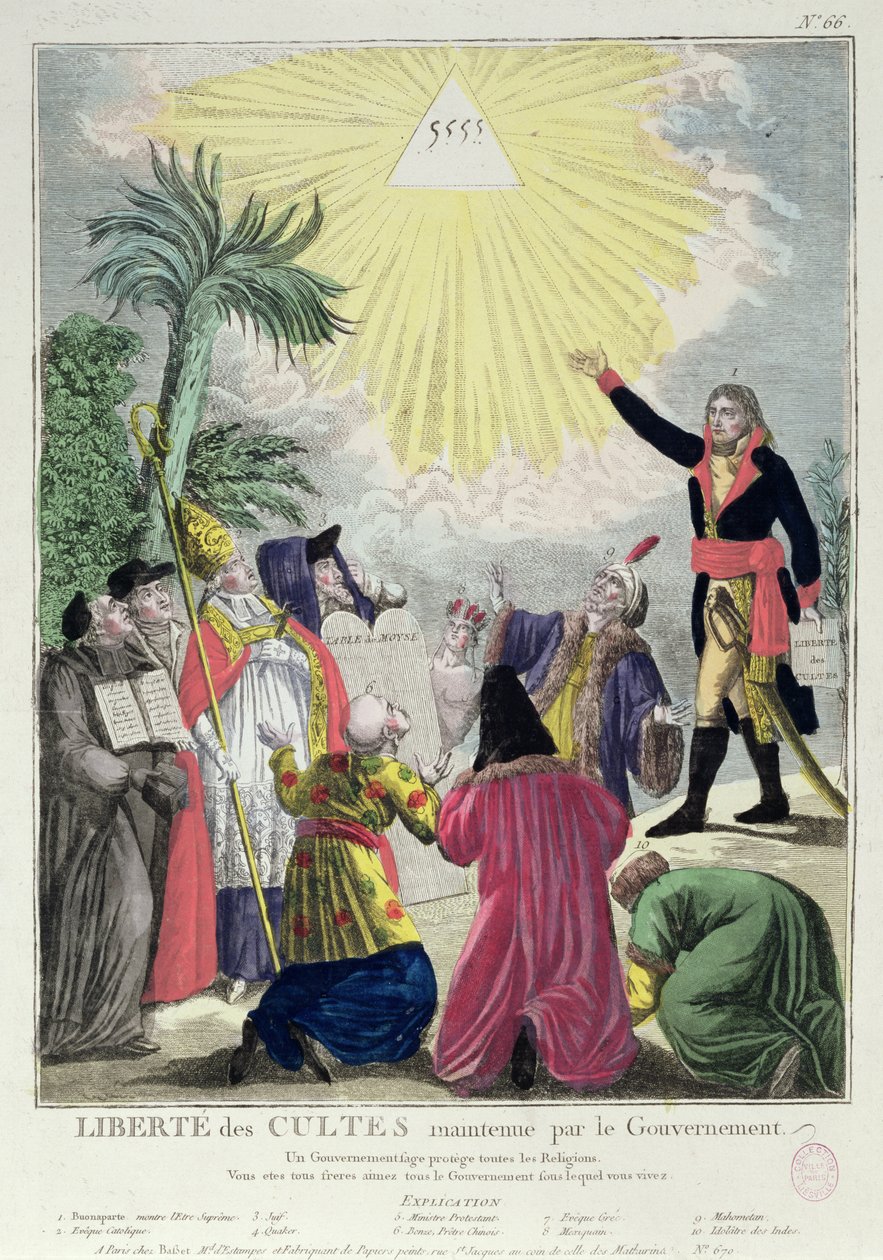 Allegori om konkordatet mellom Napoleon Bonaparte (1769-1821) og pave Pius VII (1742-1823) 1801 (se også 175951) av French School