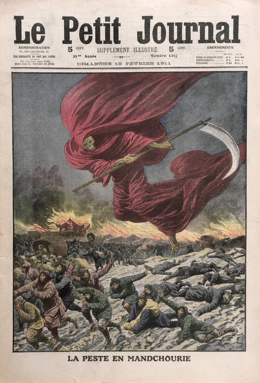 Allegory of the Plague in Manchuria, forsideillustrasjon av Le Petit Journal, 19. februar 1911 av French School
