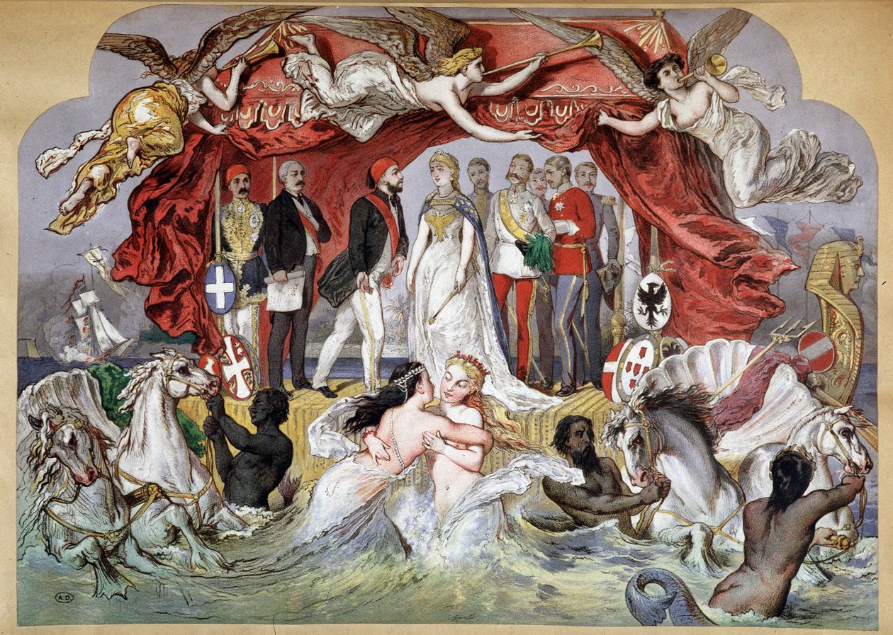 Allegori om innvielsen av Suez-kanalen 17.11.1869 av French School