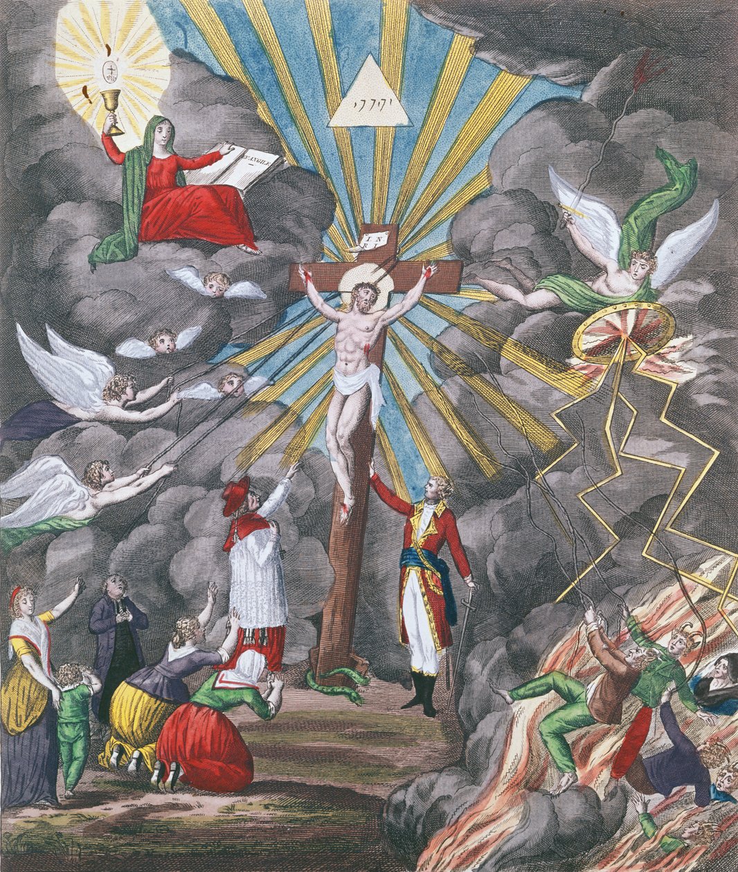 Allegori om gjenopprettelsen av den katolske religionen i Frankrike i 1802 under Napoleon Bonaparte som første konsul, 1802 av French School