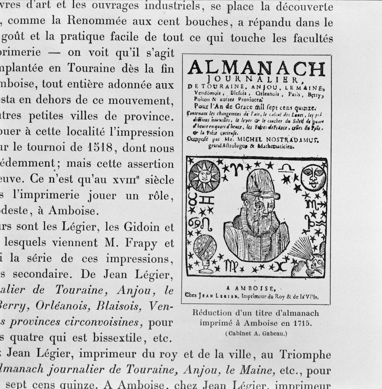 Almanakk laget av Michel de Nostradame (Nostradamus) (1503-66) 1715 av French School
