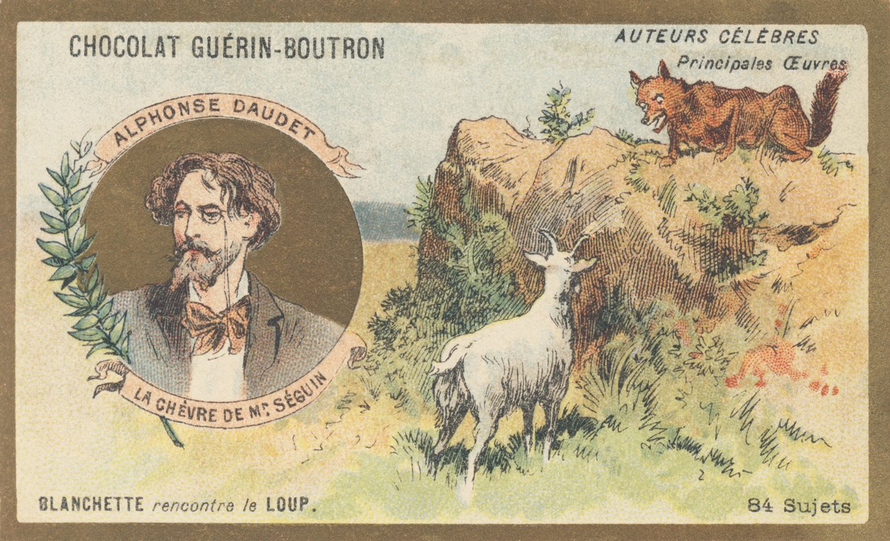 Alphonse Daudet (1840-1897), fransk forfatter og dramatiker, forfatter av "La chevre de Monsieur Seguin", en av novellene til "Lettres de mon moulin" av French School