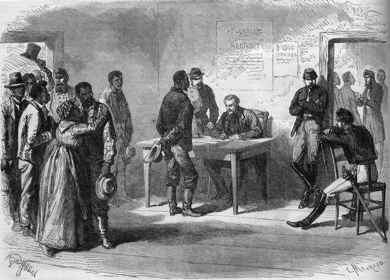 Amerikansk borgerkrig (1861-1865): Svarte frivillige kommer inn i hæren til General Grant (nordisk) av French School