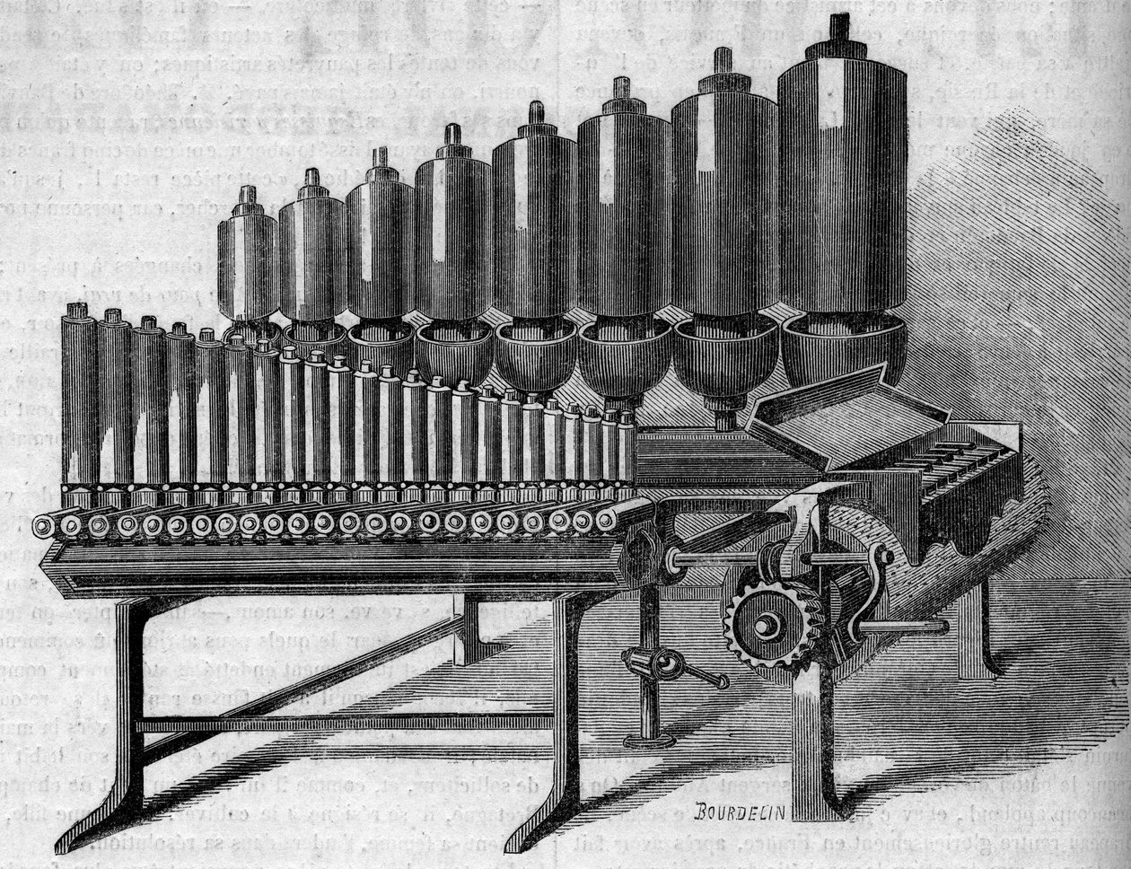Amerikansk damporgel. Gravering i "" Le Monde Illustré"" nr. 146 av 28. januar 1860. av French School