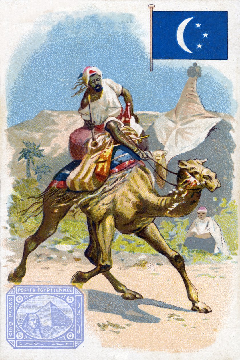 Et egyptisk postbud som leverer post, sent på 1800-tallet av French School