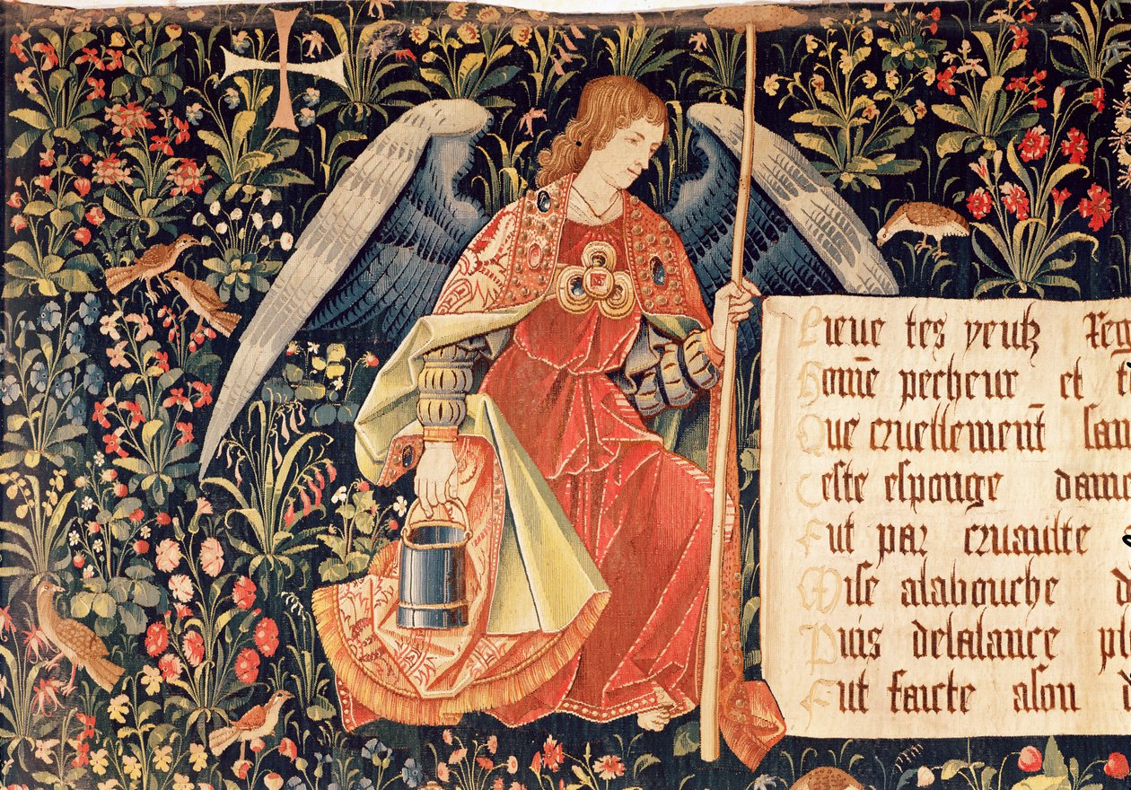 Engel med en svamp festet til en stang, detalj fra The Angels Bearing Instruments of the Passion av French School
