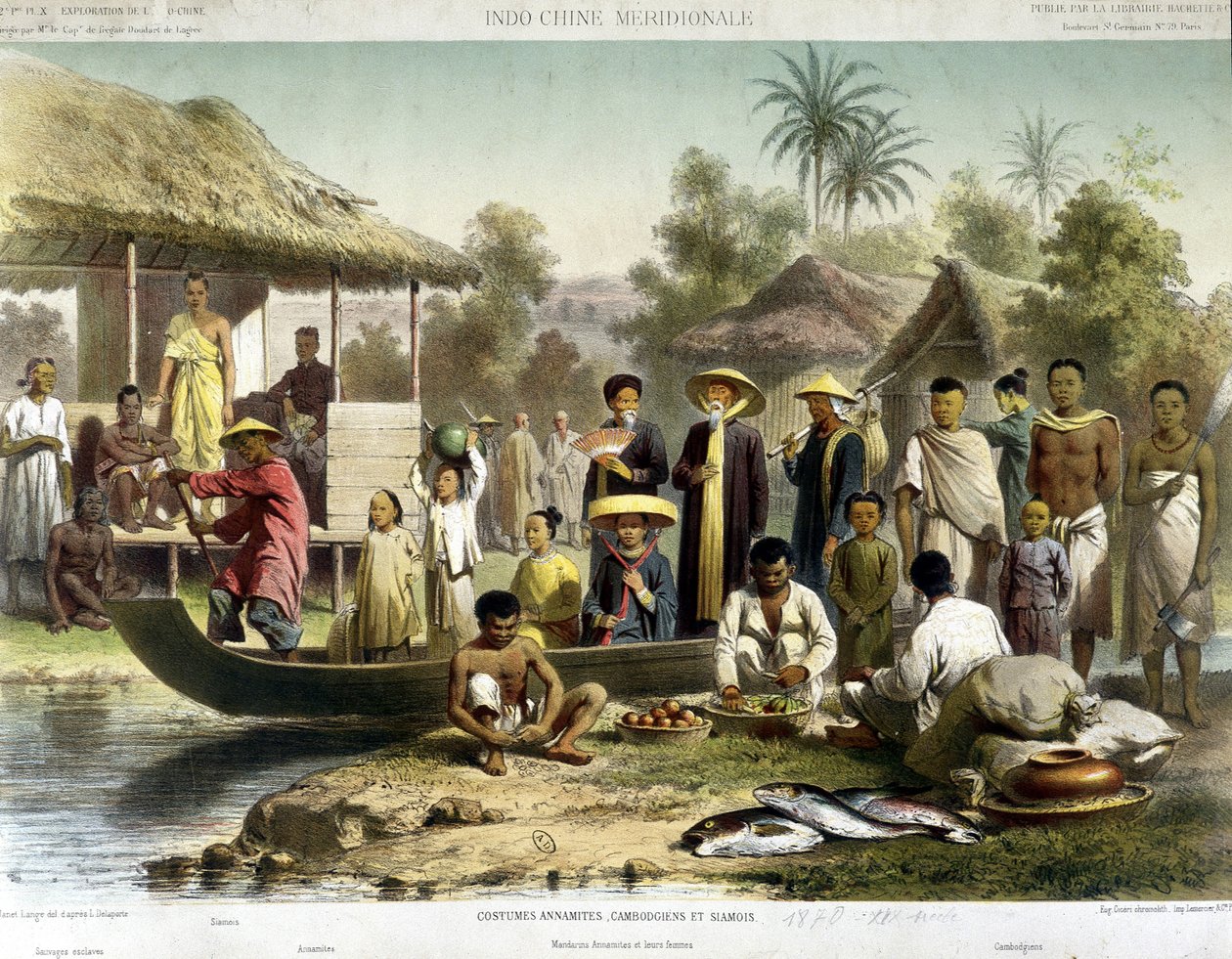 Annamite, kambodsjanske og siamesiske kostymer, v.1870 av French School