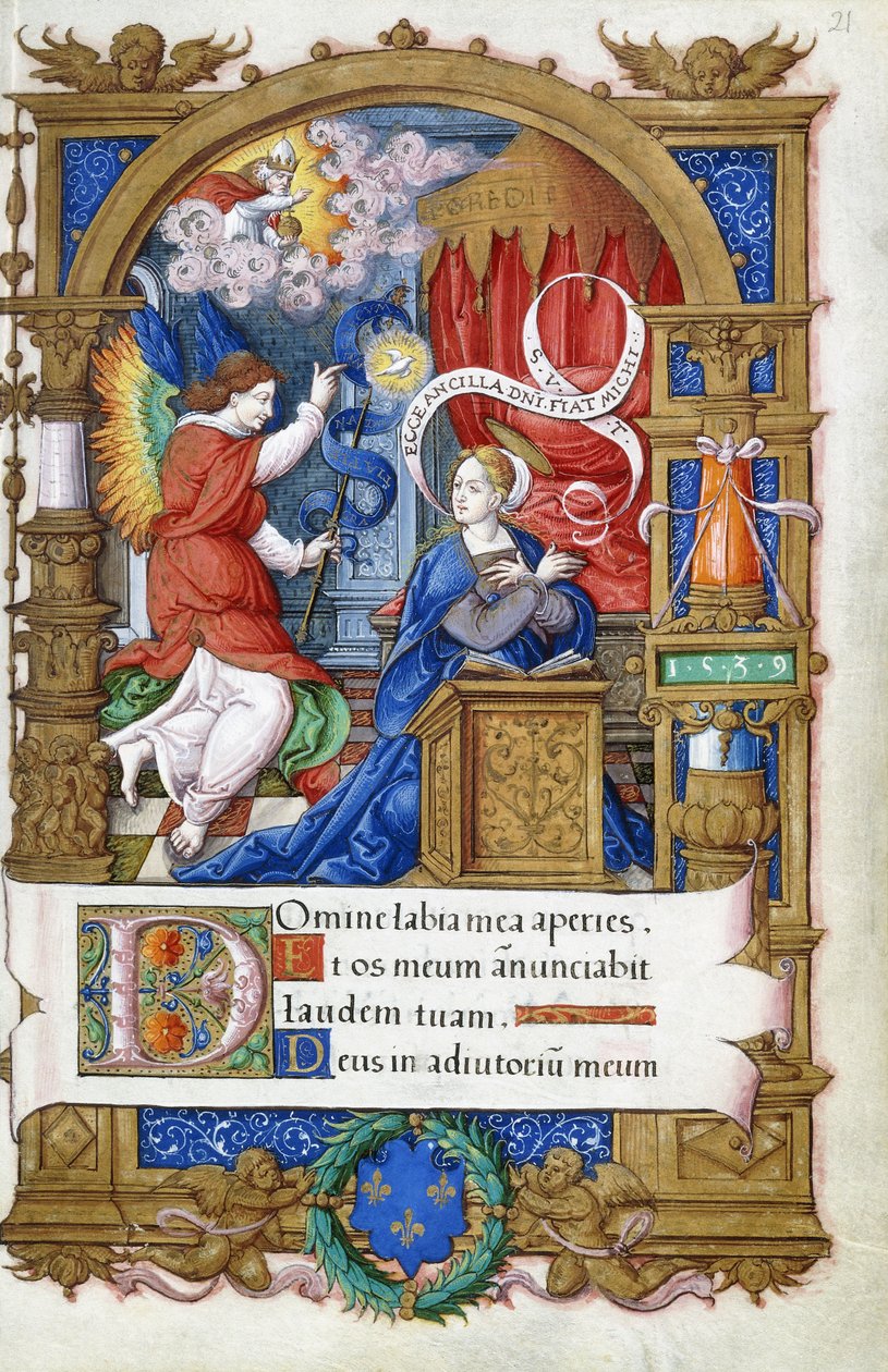 Kunngjøring, fra en timebok laget for Francois I, ca. 1532-1540 av French School