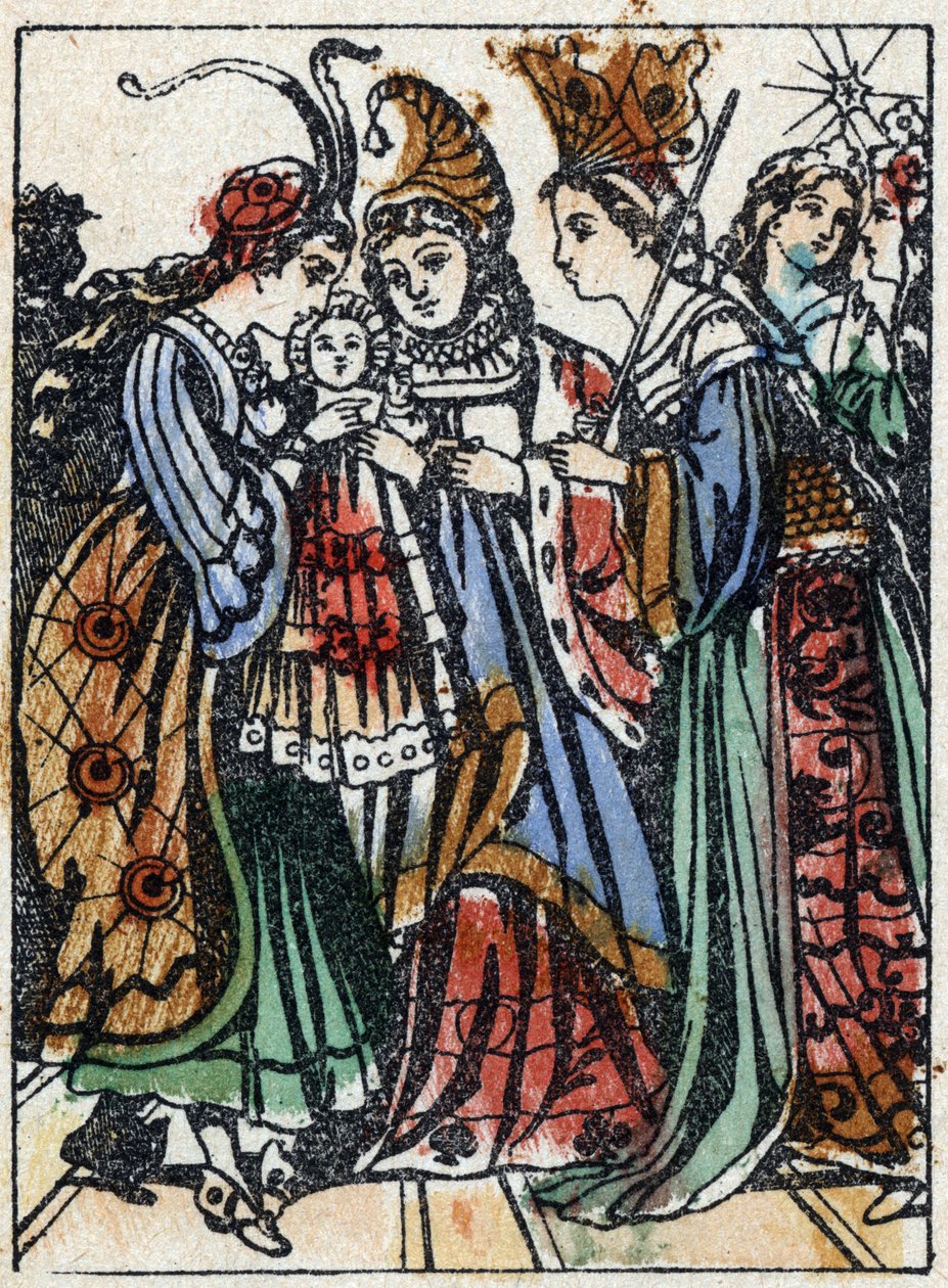 Anonym illustrasjon for "La belle au bois dormant", fortelling av Charles Perrault (1628-1703), fransk forfatter. Tregravering av Imaging Pellerin - Epinal, sd. Sent på 1800-tallet. av French School