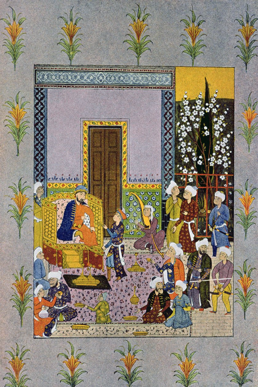 Another Charming Seance, illustrasjon fra The Arabian Nights, 1895 (fargegravering) av French School