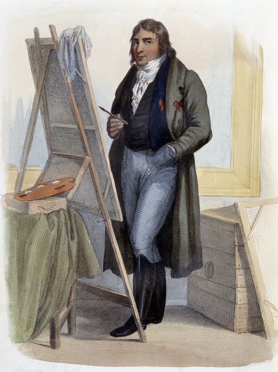 Antoine Jean Gros, nyklassisistisk maler (1771-1835) - i ""Den franske Plutarch"", av Mennechet, Paris av French School