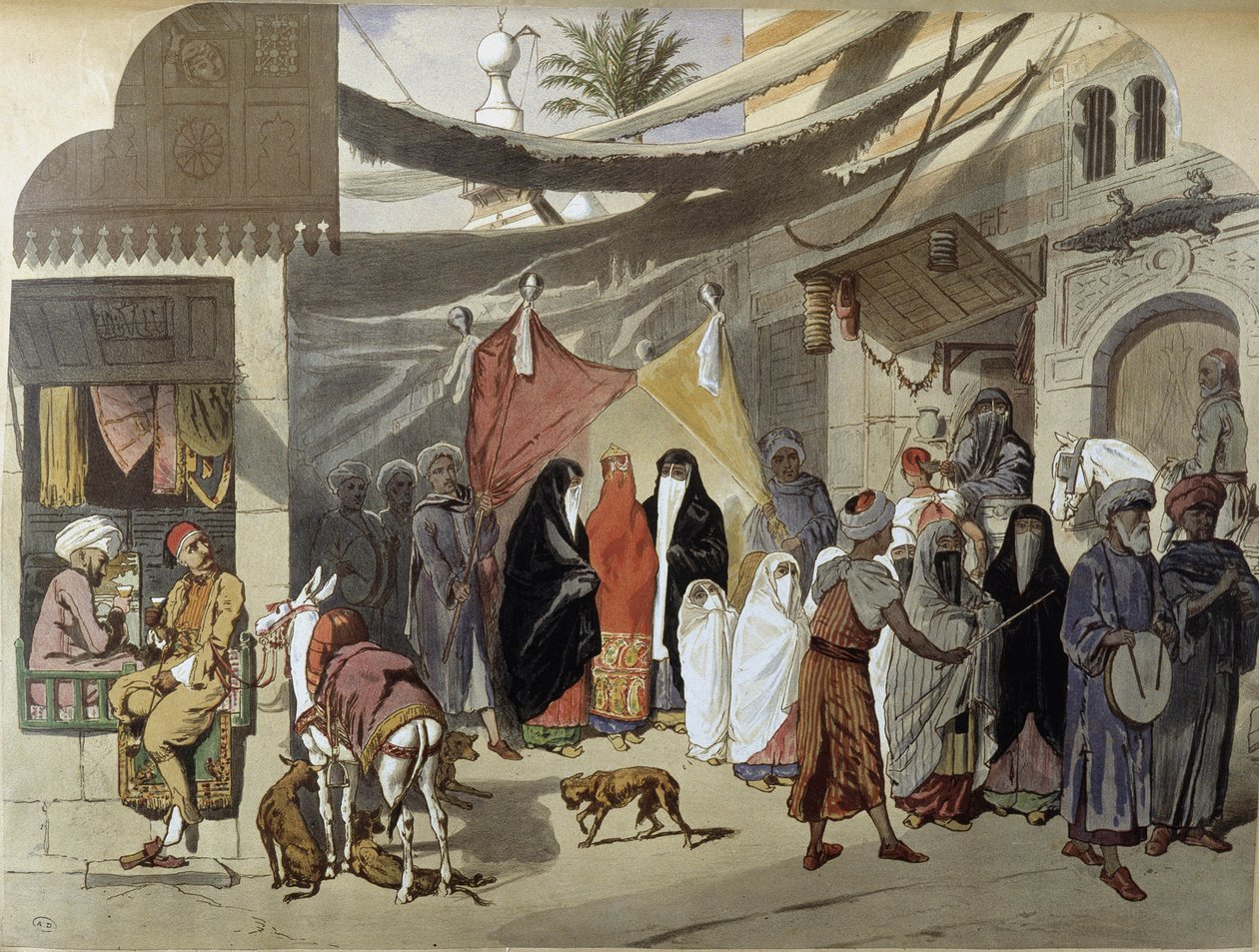 Arabisk ekteskap i Kairo - i “” Modern Egypt””, av Henri de Amount, v.1870 av French School