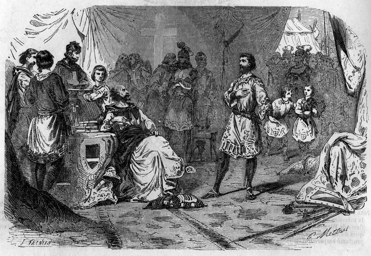 Argrim, biskop av Langres (9. århundre). Gravering i "Historien om pavene-kongene-dronninger og keisere gjennom århundrene"" av Maurice Lachatre av French School