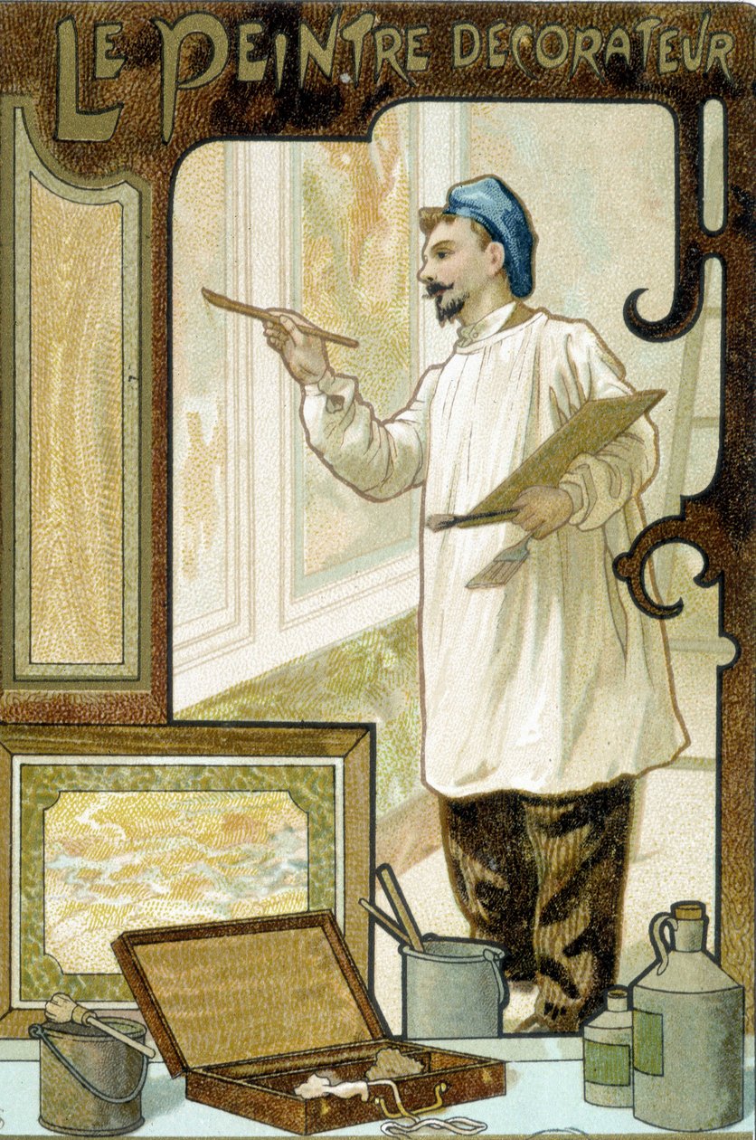 Håndverker: maleren dekoratøren - Chromo. av French School
