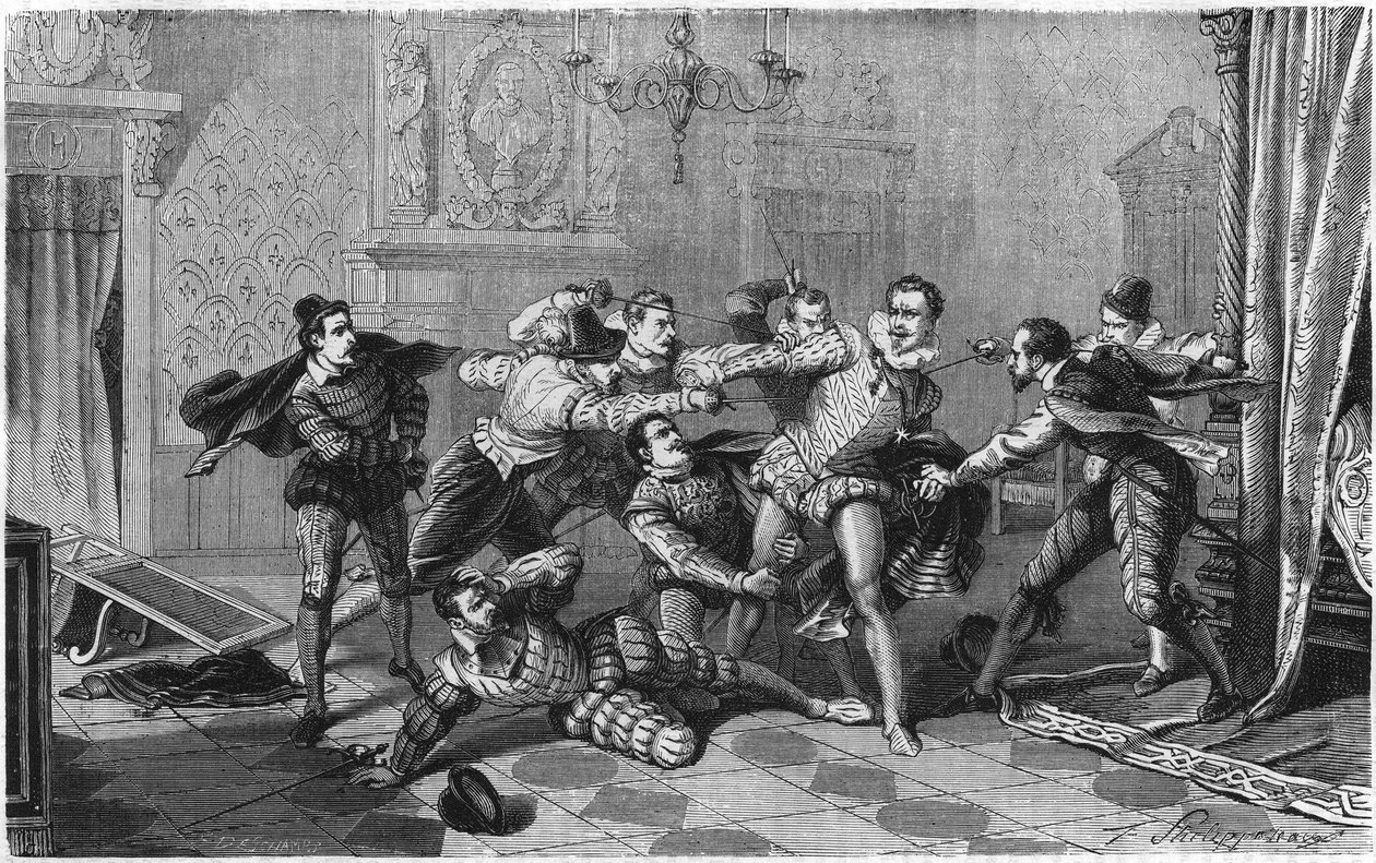 Attentatet på Henry I av Lorraine, hertugen av Guise kjent som Balafre (1550-1588), 23. desember av French School
