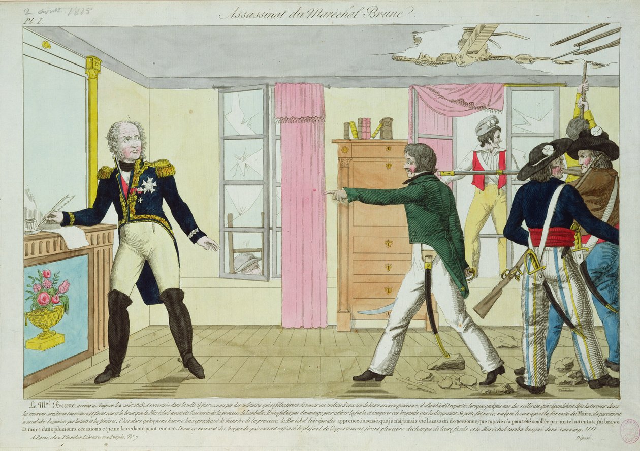 Attentatet på marskalk Brune i Avignon, 2. august 1815, 1815 av French School