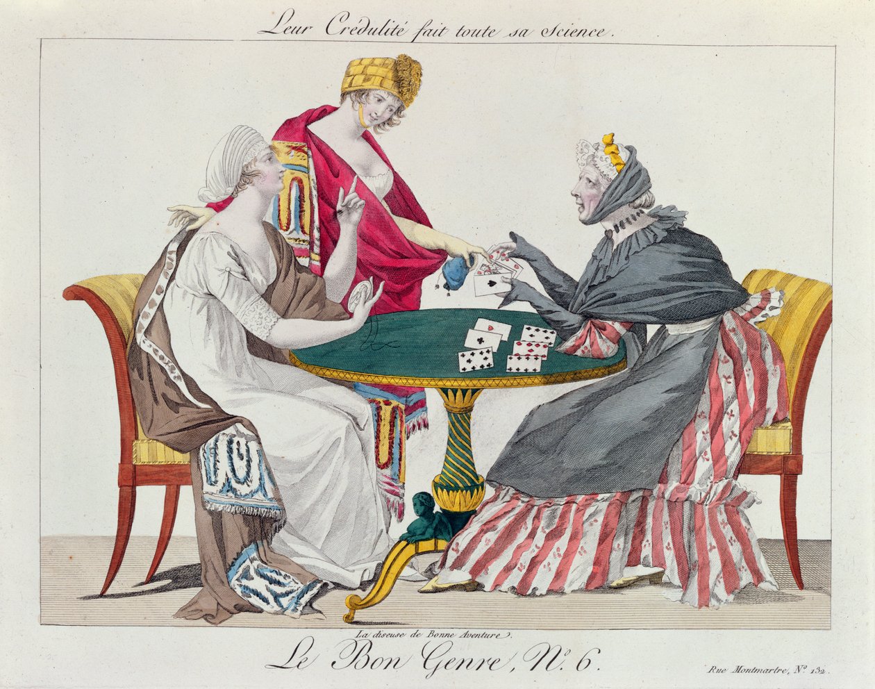 Hos spåkonen, fra Le Bon Genre, 1800 av French School