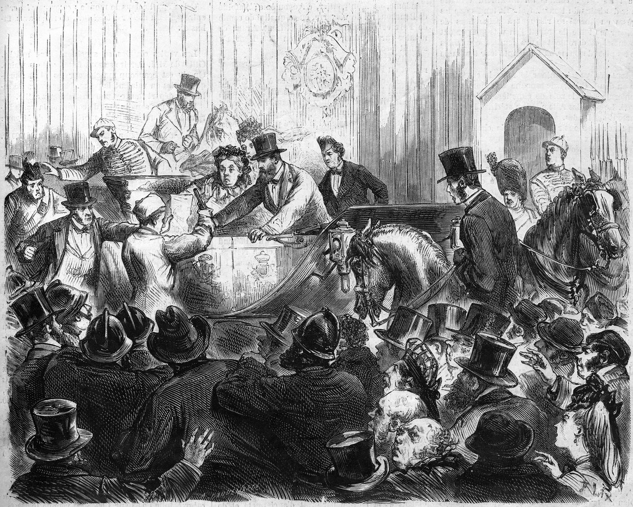 Angrep på dronning av England Victoria (1819-1901) av French School