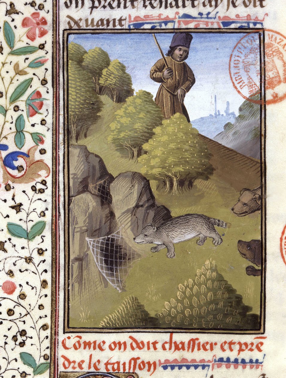 Grevlingjakt - i "" Jaktbok til Gaston Phoebus, grev av Foix, Lord of Béarn"" av French School
