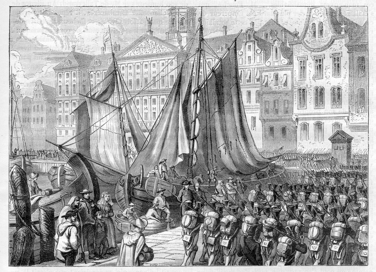 Batavian Revolution - Batavian Revolution (1780-1798) - The French General Jean Charles Pichegru (1761-1804) enters Amsterdam with his army - Entered the French troops in Amsterdam, January 20 av French School