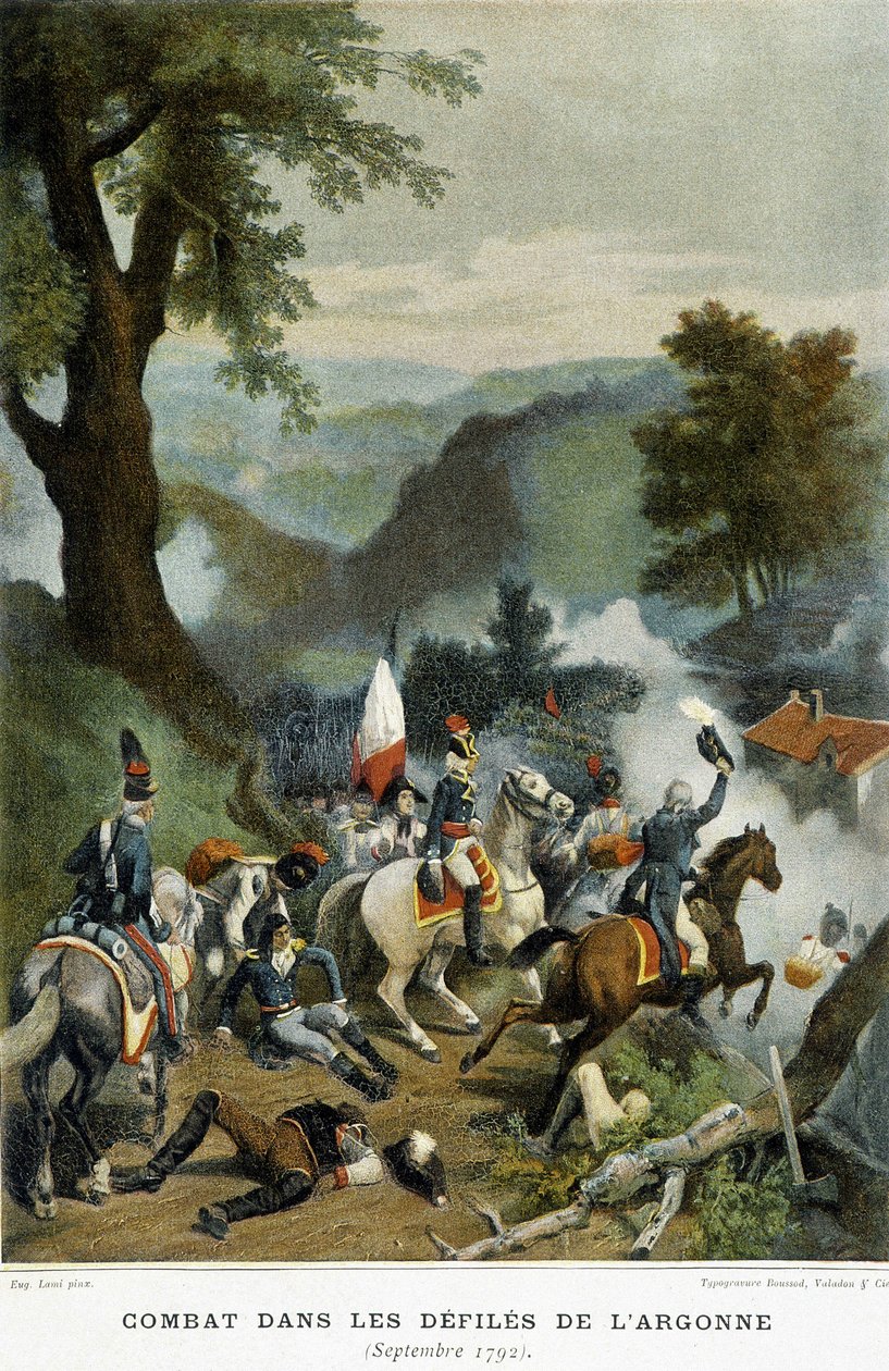 Kamp i Argonne-urene (Ardennene, Marne og Meuse). Det var under dette felttoget (1792) at Dumouriez vant Valmys seier. av French School