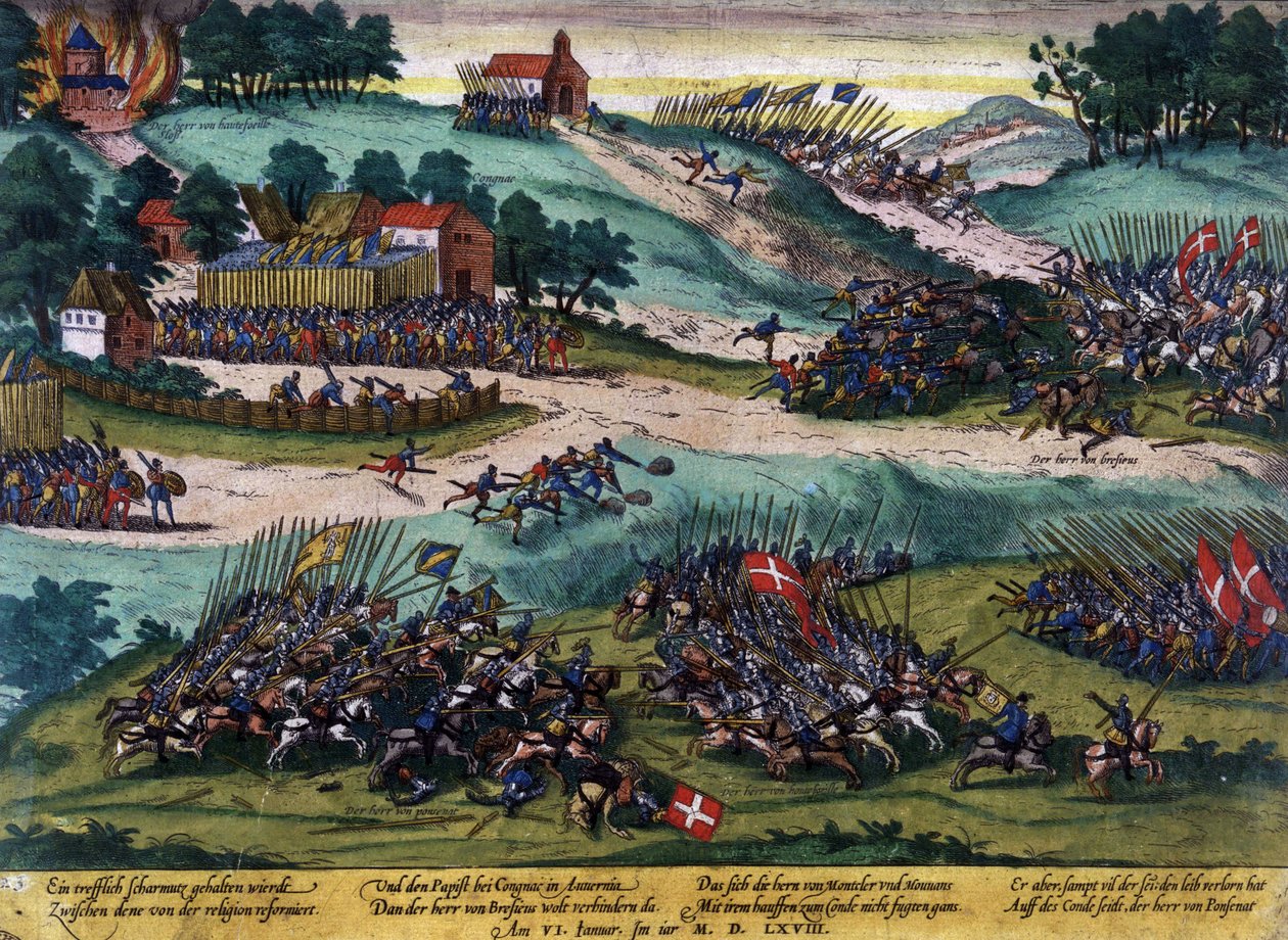 Slaget ved Cognac i 1568 (Religionskrig). av French School