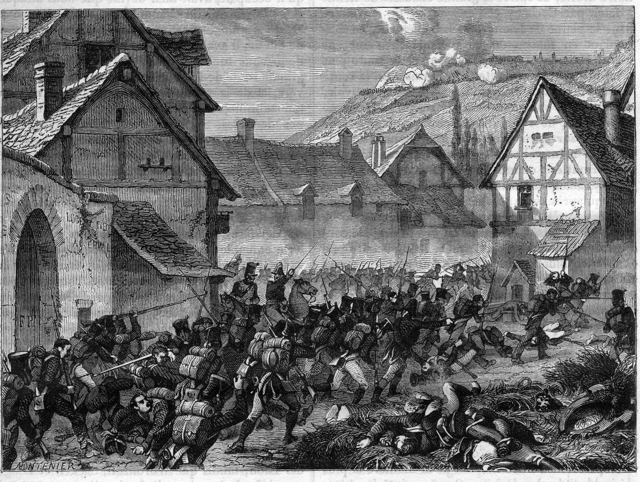 Battle of Laon, 9-19 March 1814 (allied victory under Blucher over Napoleon I) - Battle of Laon, Marechal Ney, at the head of a division, takes over the suburb of Semilly - in “Histoire de l