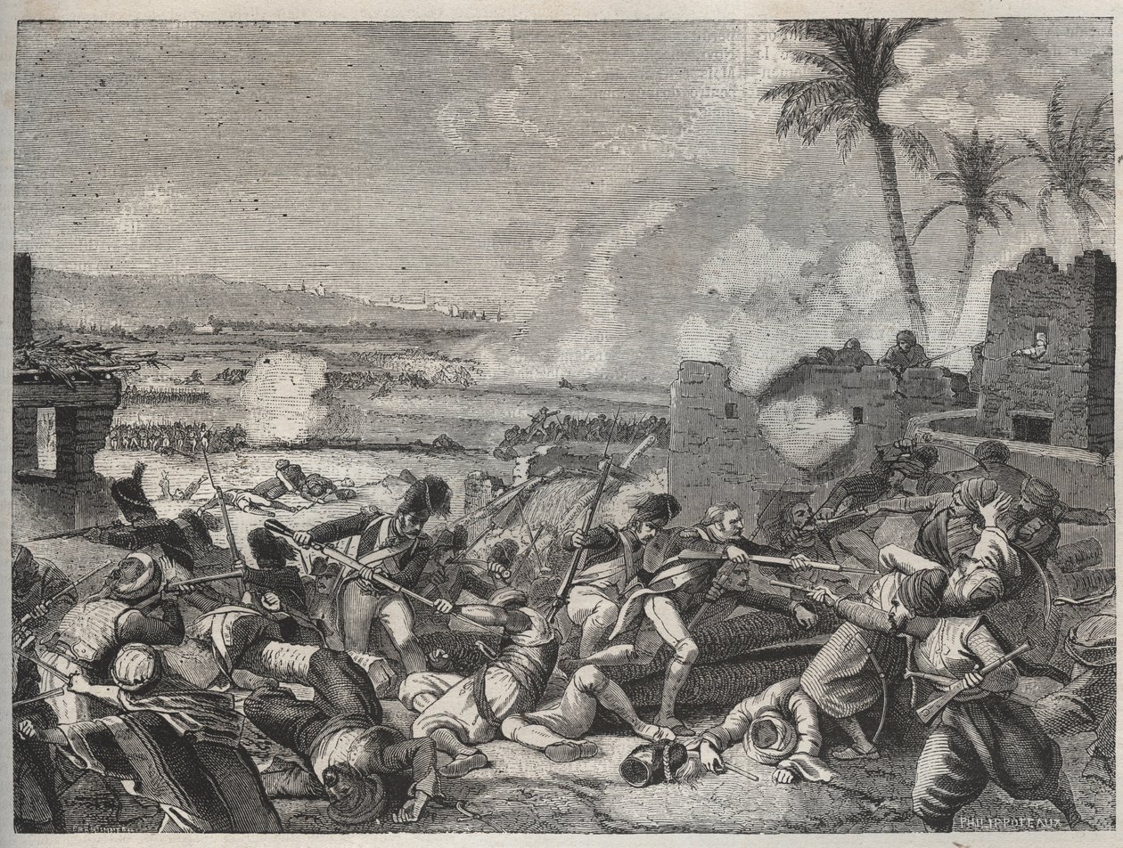 Slaget ved Sediman - kamp mellom den franske hæren kommandert av general Louis Charles Antoine Desaix (1768-1800) og Mamluk-hæren til Mourad Bey (1750-1801), 7. oktober av French School