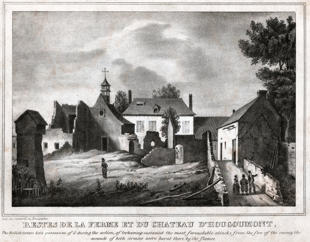 Slaget ved Waterloo. (gravering, ca. 1830) av French School
