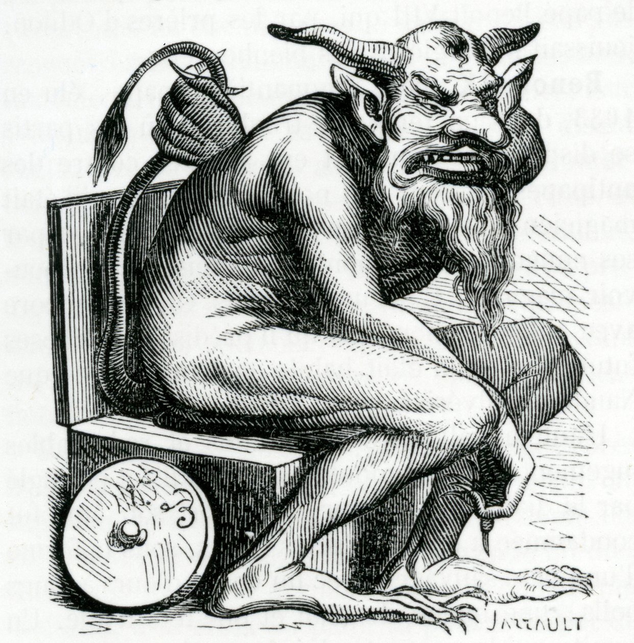 Belphegor, illustrasjon fra Dictionnaire Infernal av Jacques Albin Simon Collin de Plancy, 1863 av French School