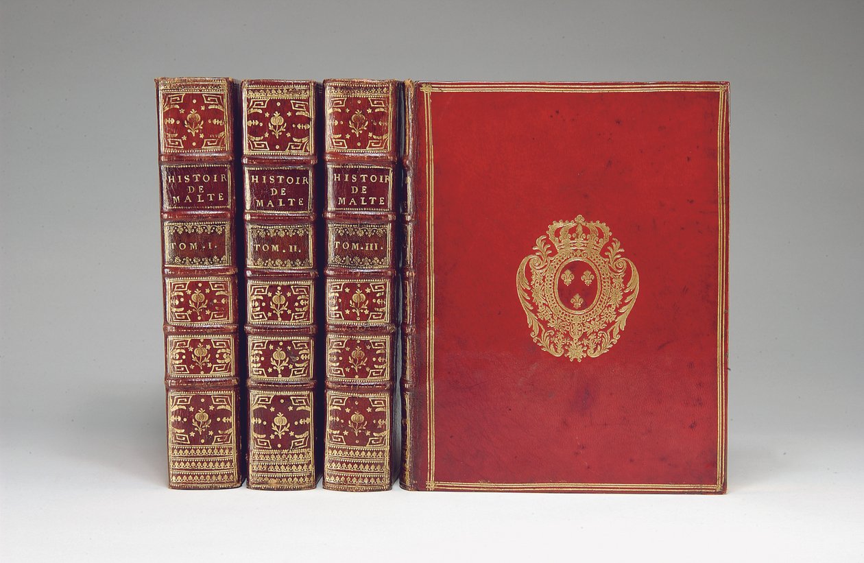 Binding av "The History of the Knights of Malta", av Rene Aubert Vertot, utgitt Paris, 1726 av French School