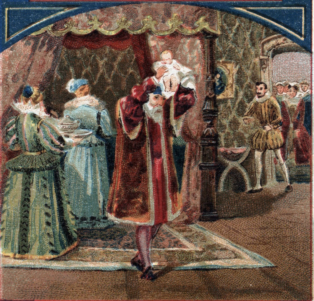 Fødsel av kong Henry IV den 13/12/1553 på Chateau de Pau Jeanne III, kjent som Jeanne d