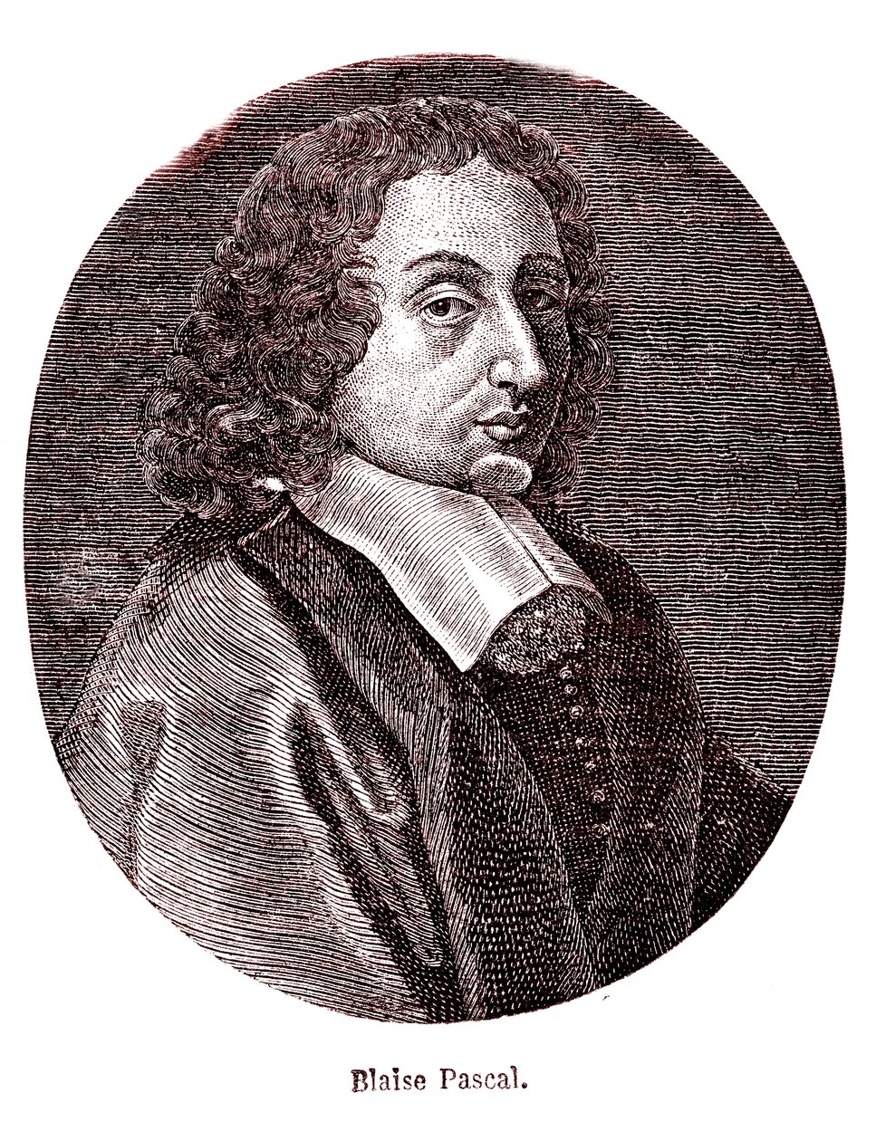 Blaise Pascal , fransk matematiker, filosof, fysiker og teolog. 1865 (gravering) av French School