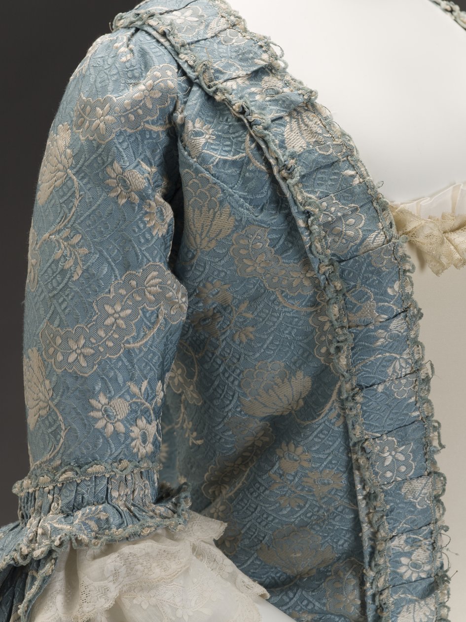 Blå kjole, ca. 1760 (silkebrokade) av French School