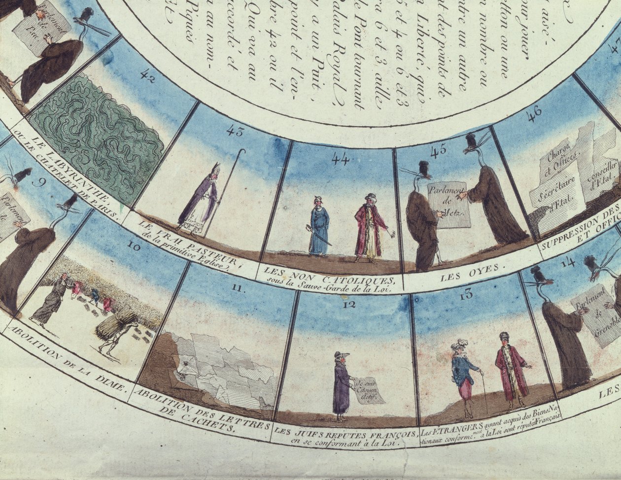 Brettspill basert på den franske revolusjonen, ca. 1790 av French School