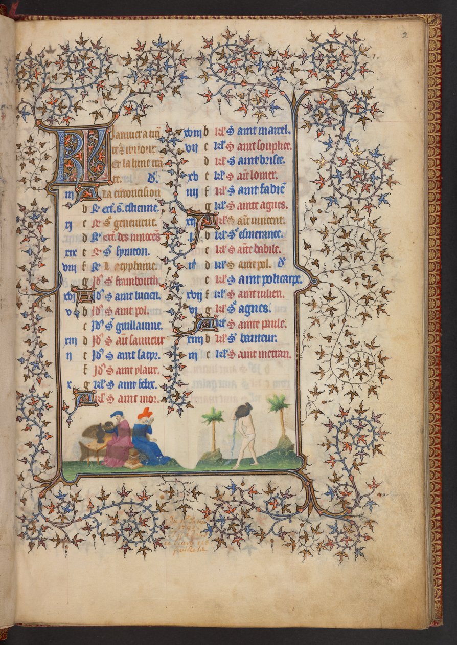 Timebok, Legg til MS 32454 f.2r, Frankrike av French School