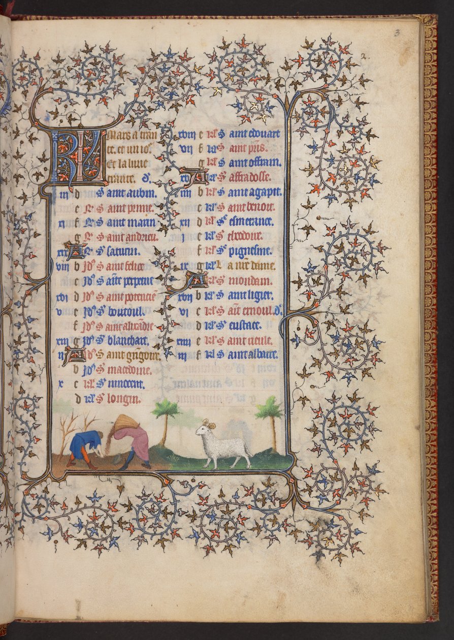 Timebok, Legg til MS 32454 f.3r, Frankrike av French School
