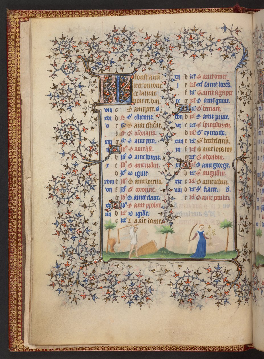 Timebok, Legg til MS 32454 f.5v, Frankrike av French School