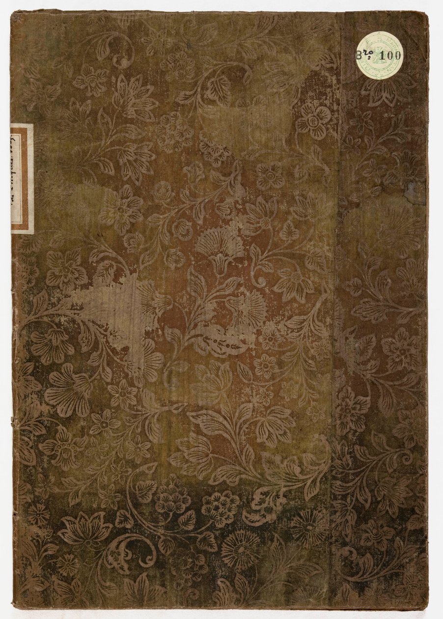 Bok om etikette til hertugpalasset i Lucca, Lucca, 1805 (brodert tekstil og papir) av French School