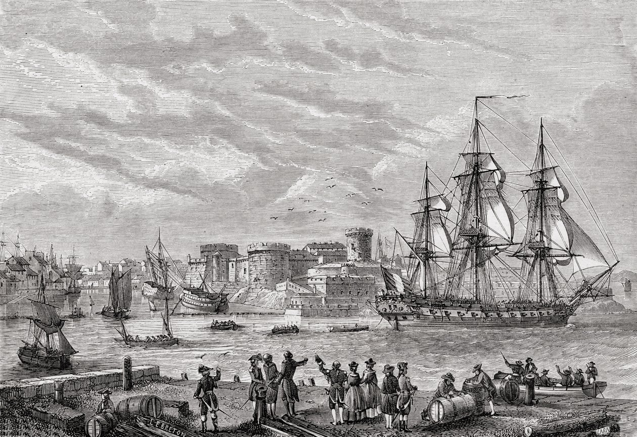 Brest i 1791, gravert av Le Breton, fra 