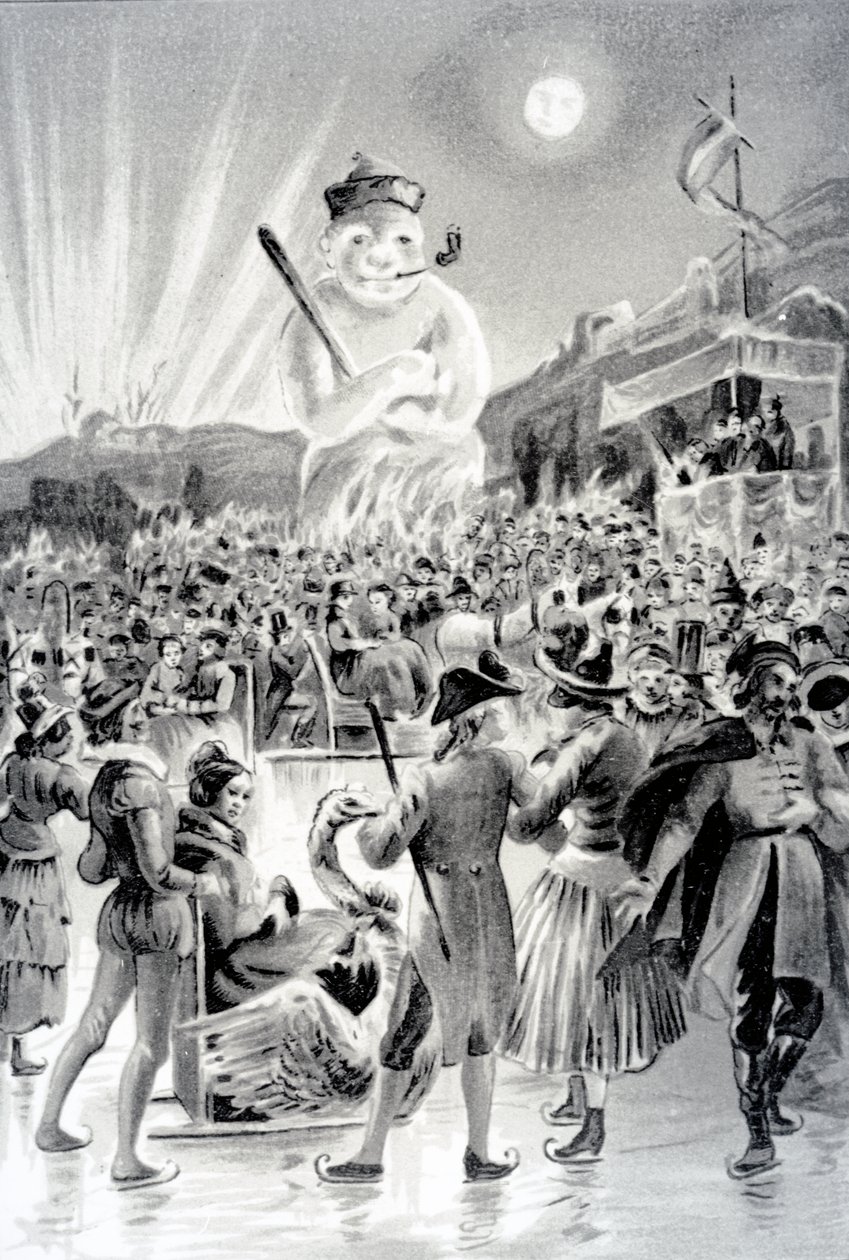 Budapest, illustrasjon fra The Snow Man av George Sand, 1887 av French School