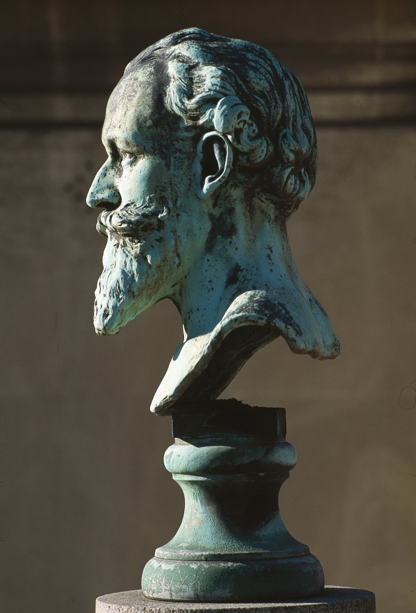 Byste av Edouard Manet (1832-83) (bronse) (se også 287311) av French School