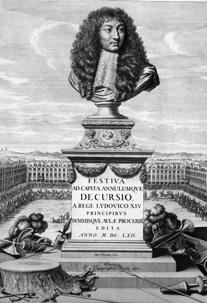 Byste av Ludvig XIV den store (1638-1715) - i " "festival for hoder og kansler av French School